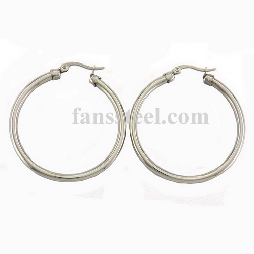 FSE14PR14 shiny hollow hoop earring - Click Image to Close